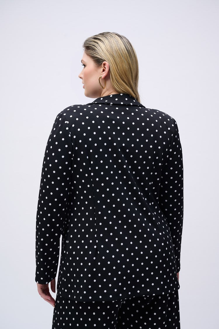 JOSEPH RIBKOFF POLKA DOT BLAZER STYLE 251051 COLOUR BLACK/VANILLA