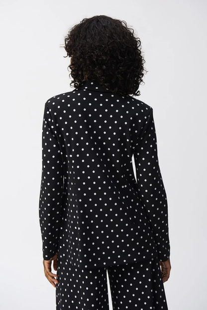 JOSEPH RIBKOFF POLKA DOT BLAZER STYLE 251051 COLOUR BLACK/VANILLA