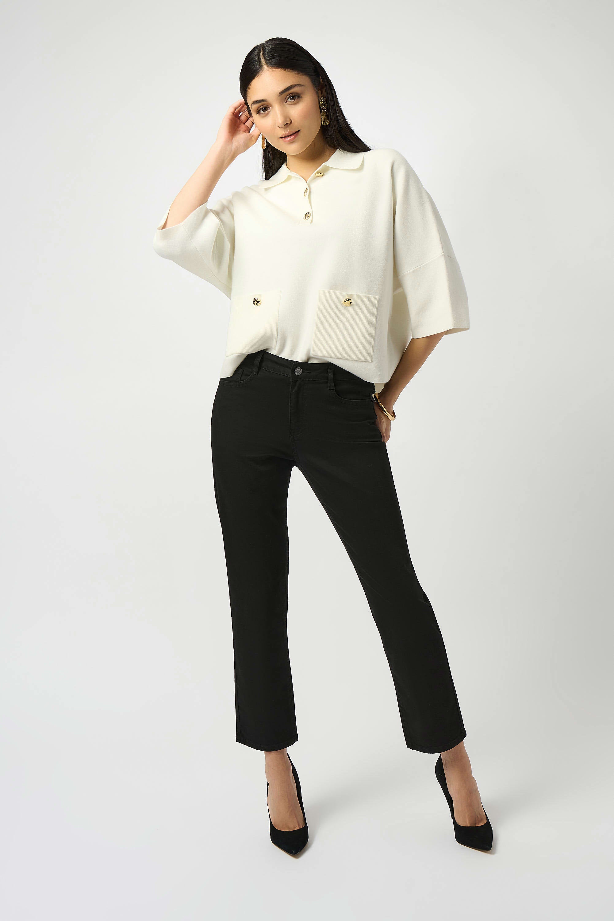 JOSEPH RIBKOFF TROUSERS STYLE 251966B25 COLOUR BLACK