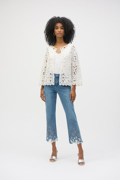 JOSEPH RIBKOFF PANT STYLE 252910 COLOUR DENIM MEDIUM BLUE