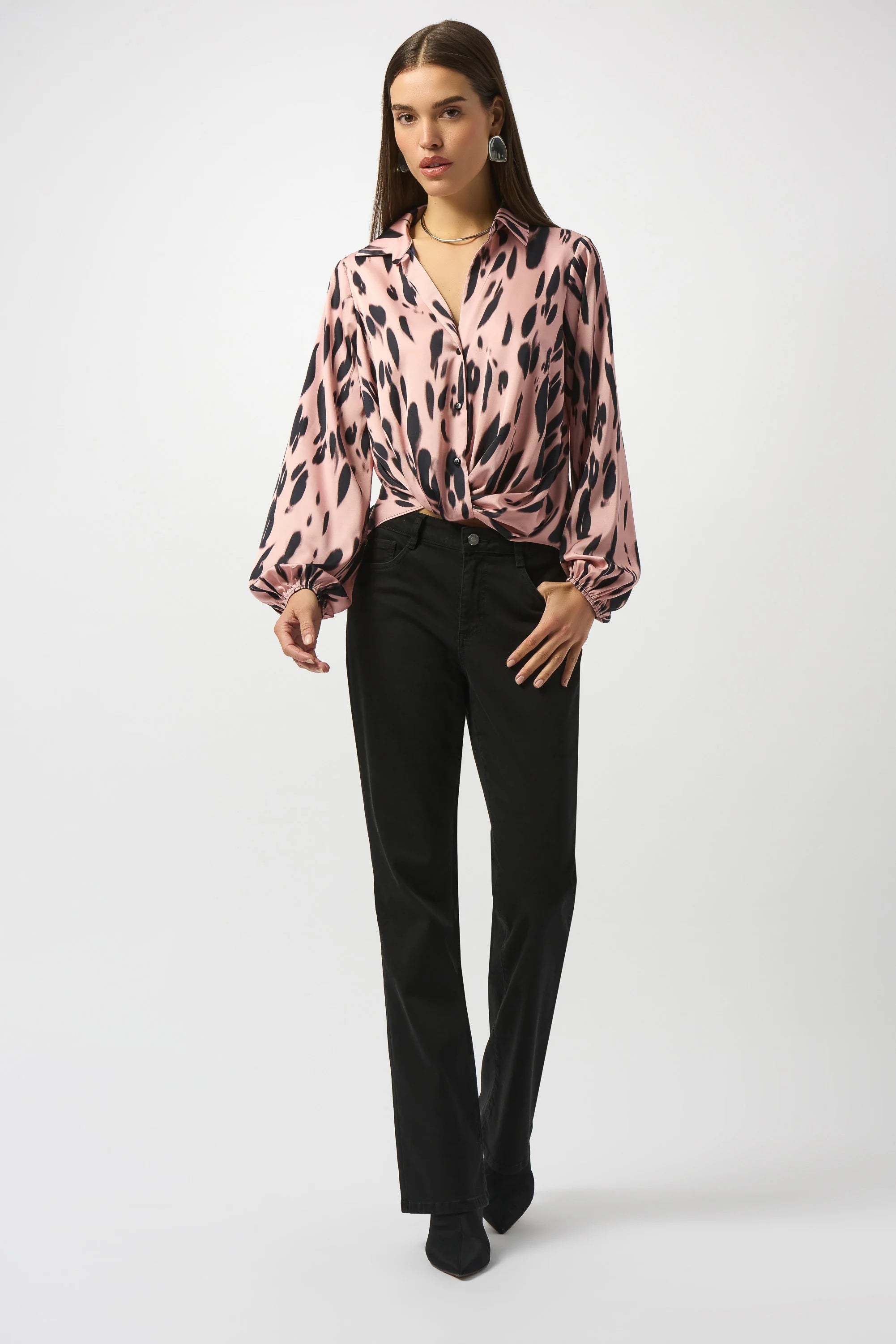 JOSEPH RIBKOFF TOP STYLE 253059 COLOUR PINK/BLACK