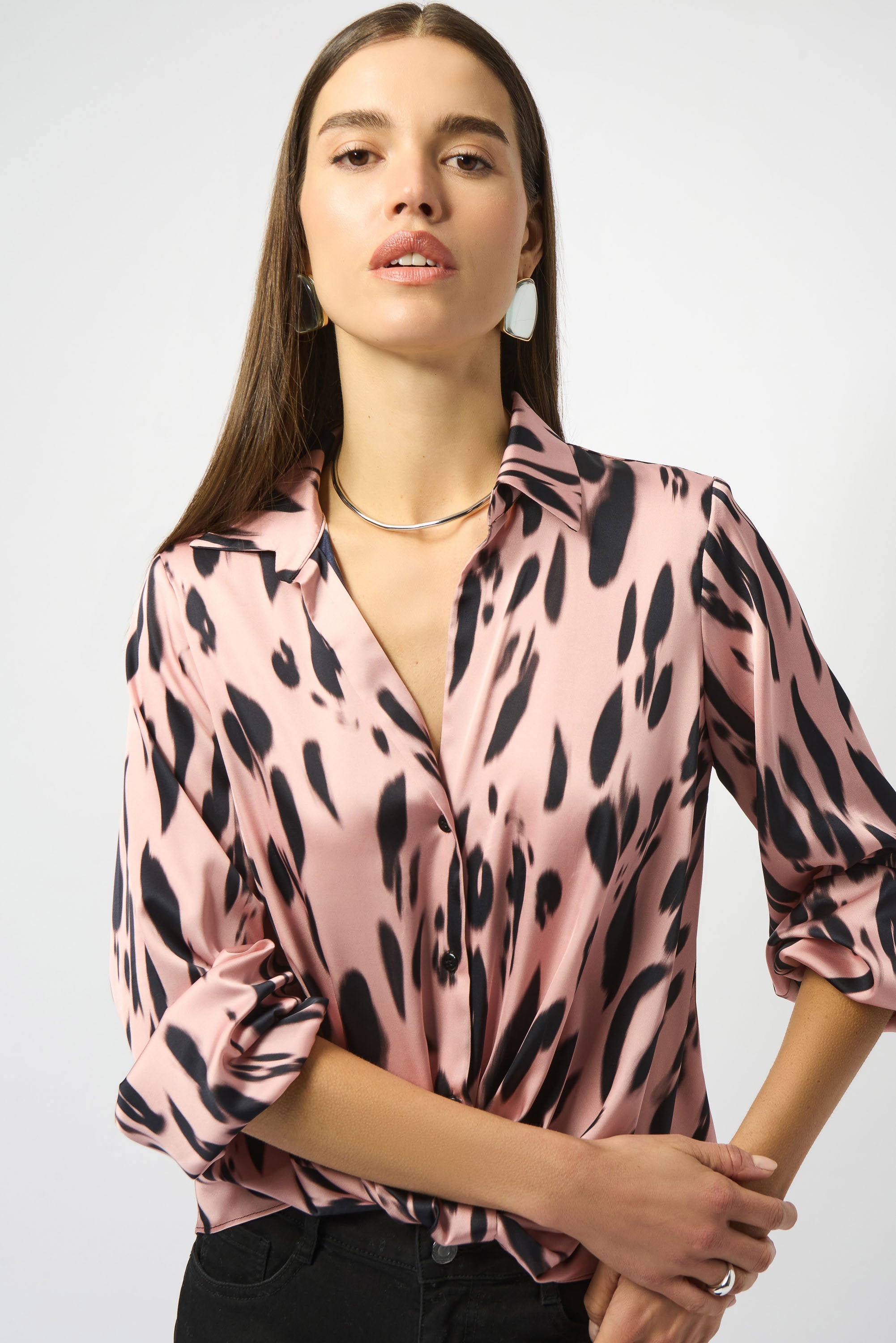 JOSEPH RIBKOFF TOP STYLE 253059 COLOUR PINK/BLACK