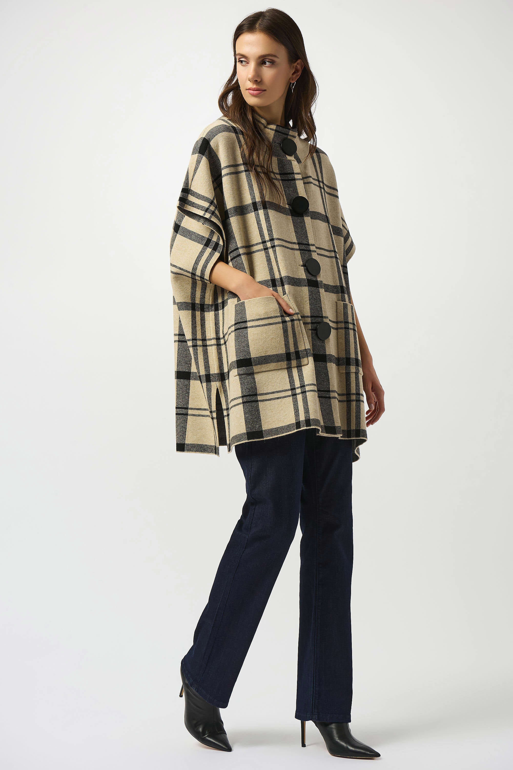 JOSEPH RIBKOFF CARDIGAN STYLE 253903 COLOUR CHAMPAGNE/BLACK