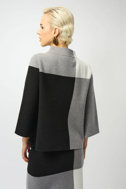 JOSEPH RIBKOFF TOP STYLE 253907 COLOUR BLACK/GREY/VANILLA