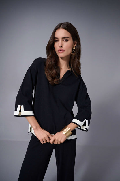 JOSEPH RIBKOFF TOP STYLE 253909 COLOUR BLACK/VANILLA