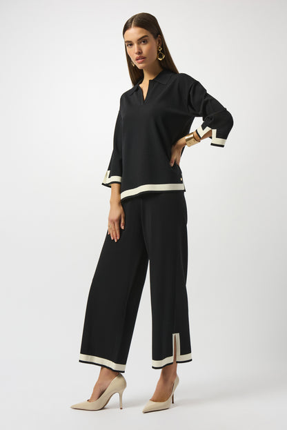 JOSEPH RIBKOFF TROUSERS STYLE 253910 COLOUR BLACK/VANILLA
