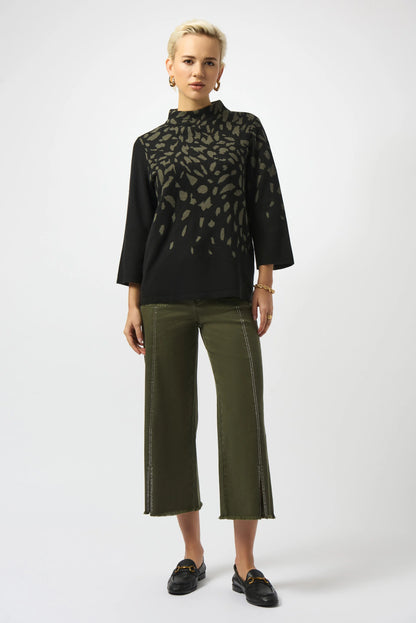 JOSEPH RIBKOFF TOP STYLE 253912 COLOUR BLACK/AVOCADO