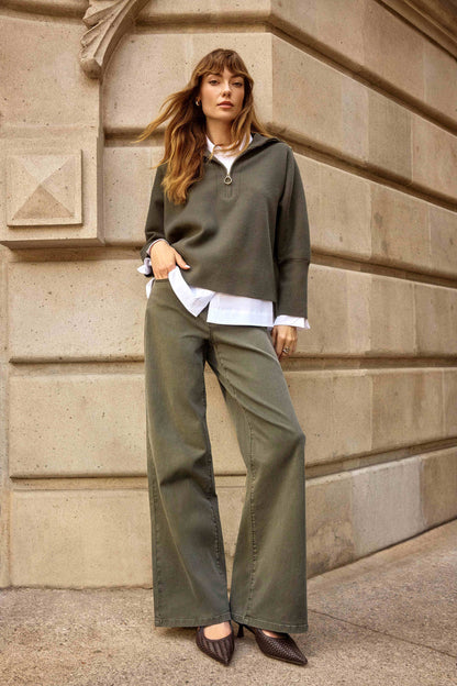 JOSEPH RIBKOFF TROUSERS STYLE 253950 COLOUR AVOCADO