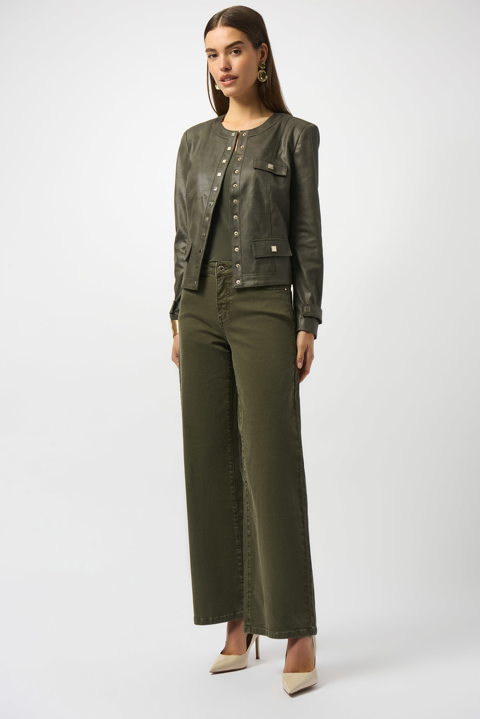 JOSEPH RIBKOFF TROUSERS STYLE 253950 COLOUR AVOCADO