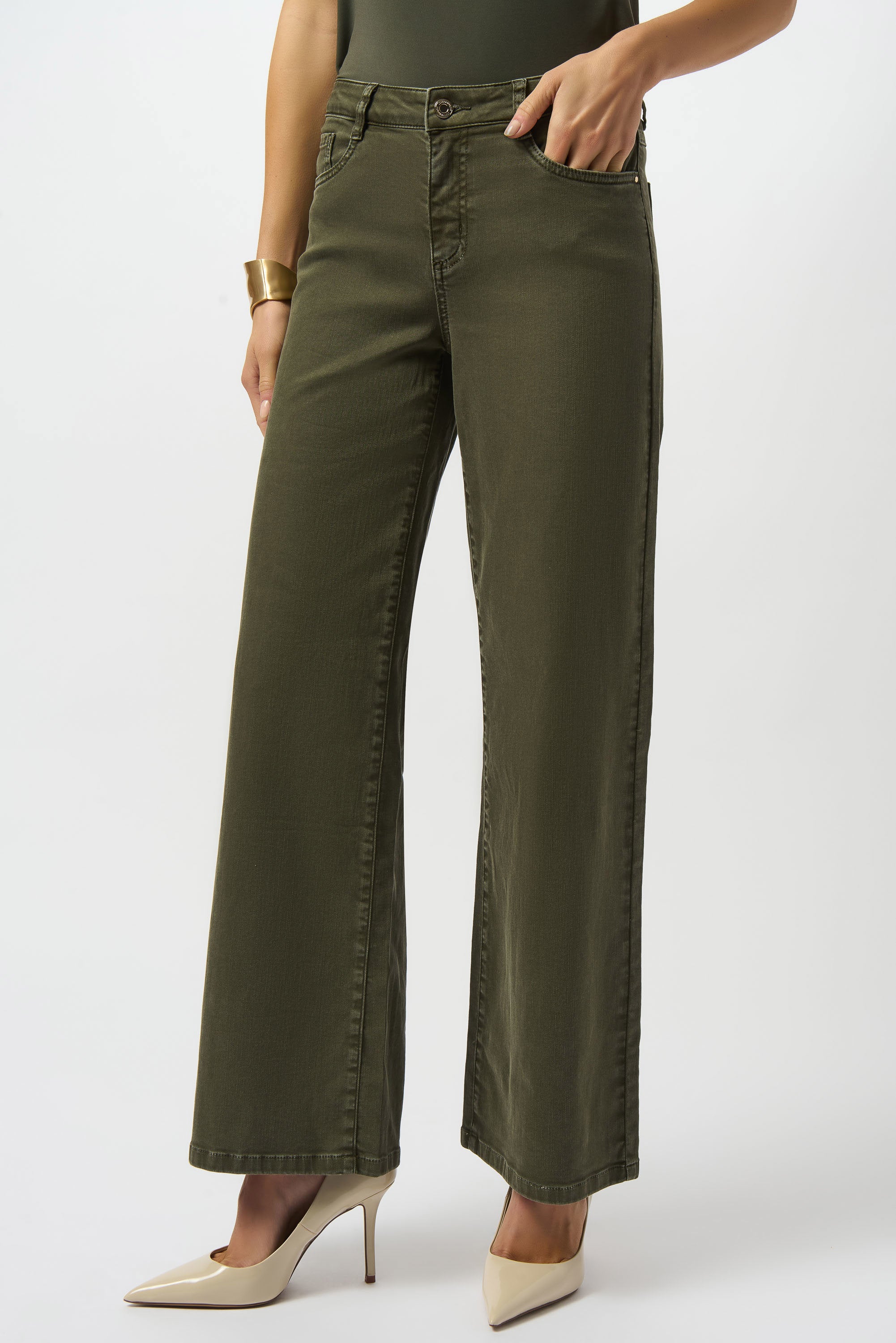 JOSEPH RIBKOFF TROUSERS STYLE 253950 COLOUR AVOCADO