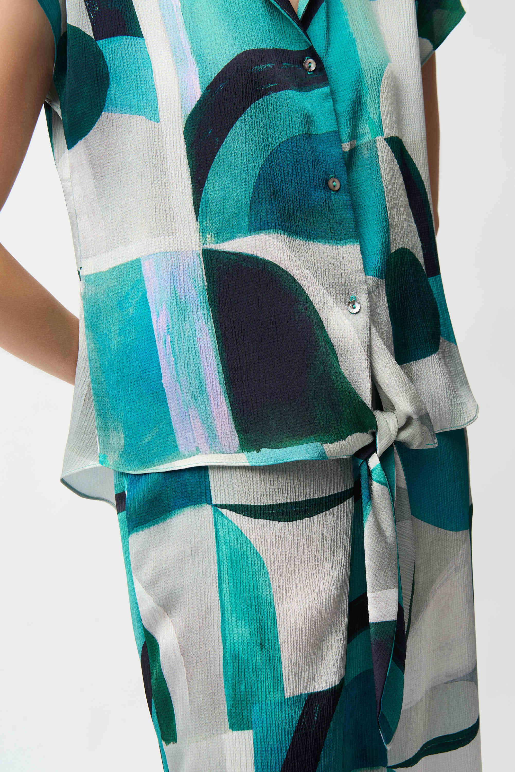 JOSEPH RIBKOFF TOP STYLE 261065 COLOUR GREEN/MULTI