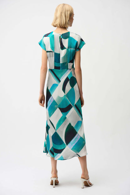 JOSEPH RIBKOFF DRESS STYLE 261251 COLOUR GREEN/MULTI