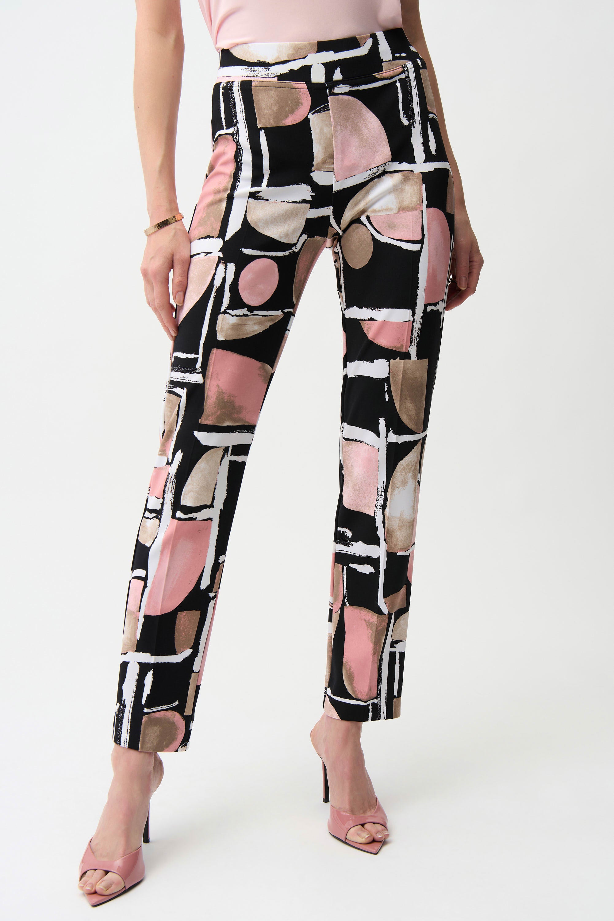 JOSEPH RIBKOFF TROUSER STYLE 261309 COLOUR BLACK/MULTI