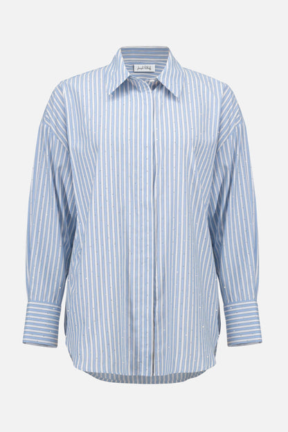 JOSEPH RIBKOFF BLOUSE STYLE 261931 COLOUR BLUE/VANILLA