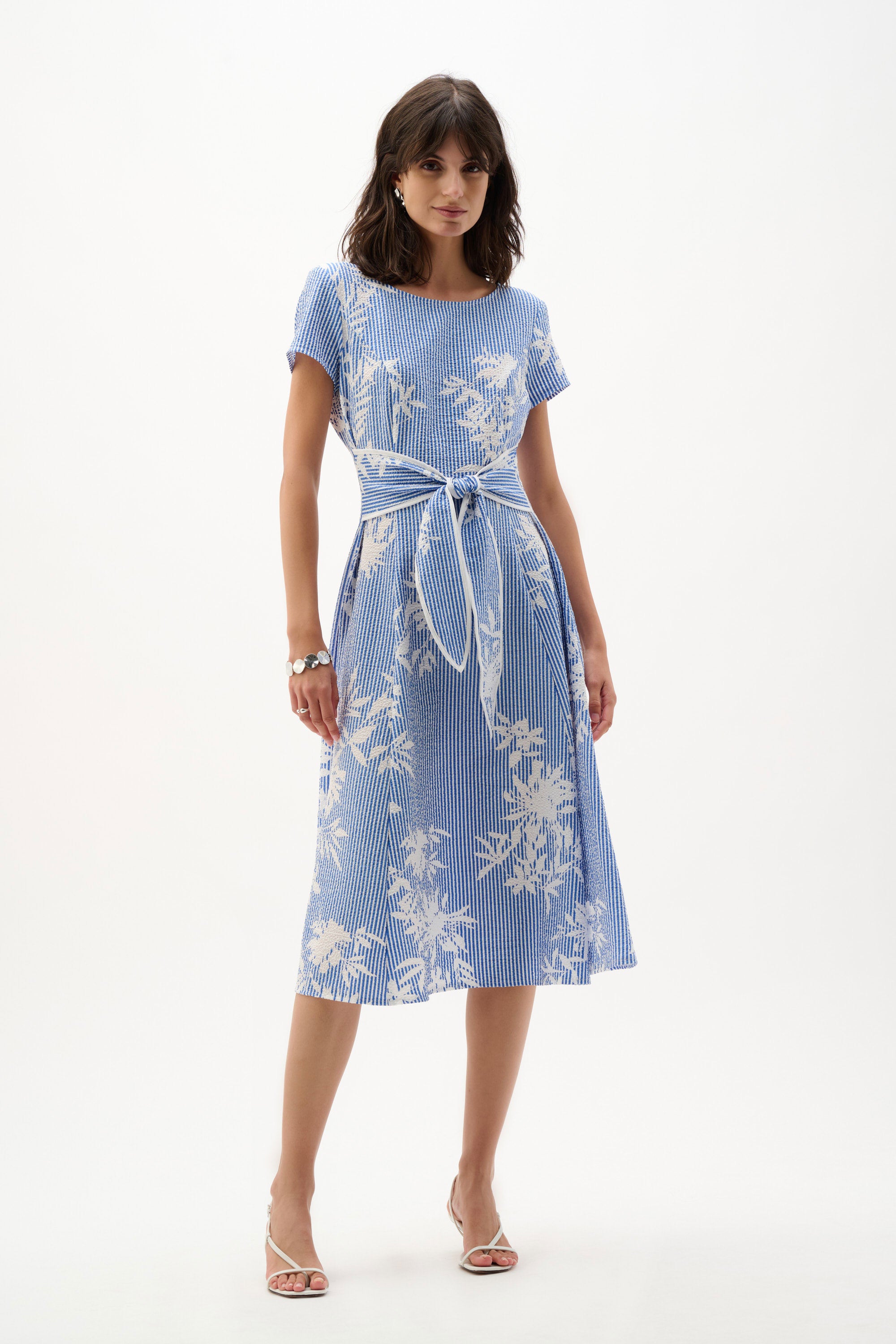 JOSEPH RIBKOFF DRESS STYLE 262191 COLOUR VANILLA/BLUE
