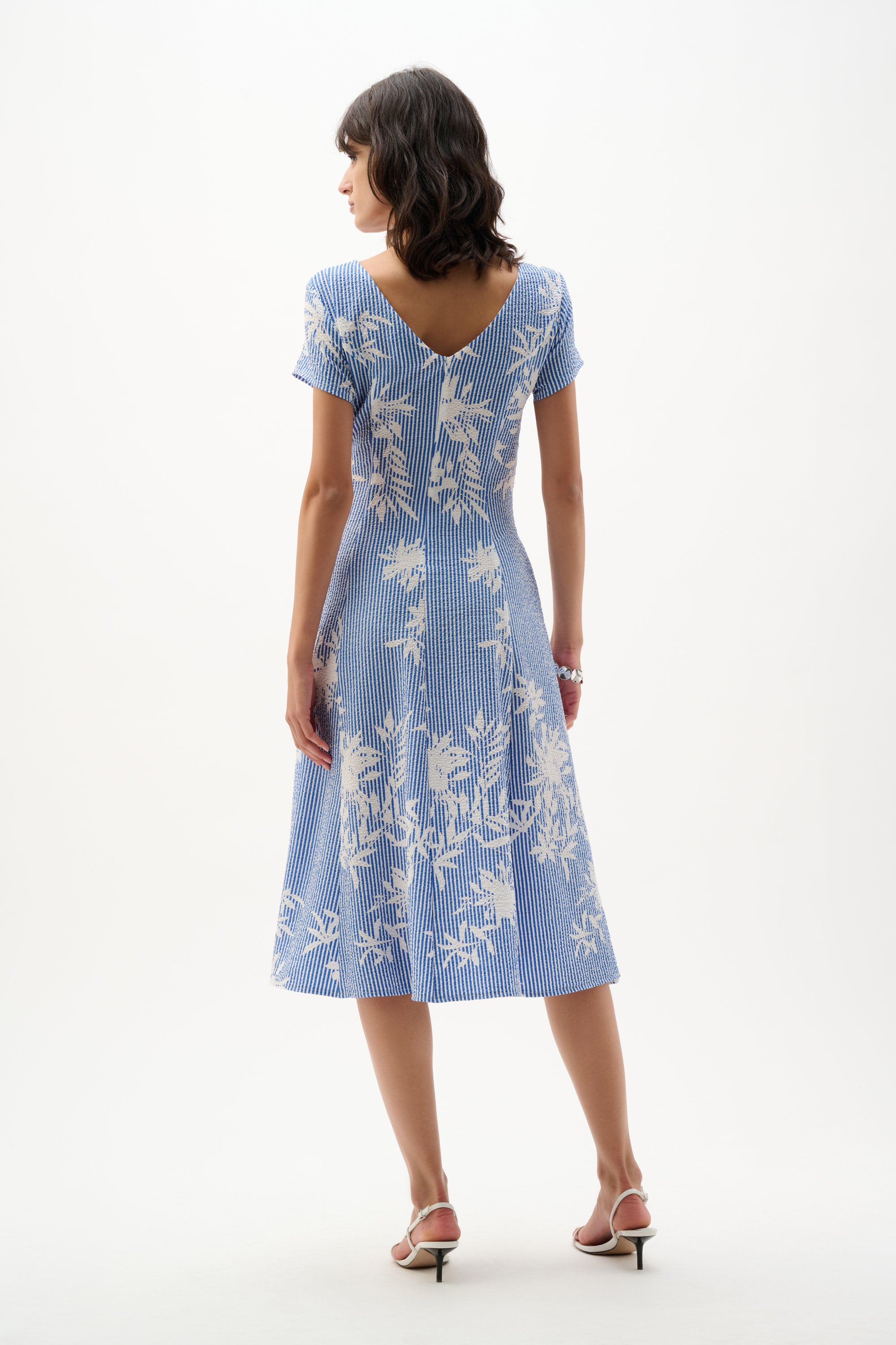 JOSEPH RIBKOFF DRESS STYLE 262191 COLOUR VANILLA/BLUE
