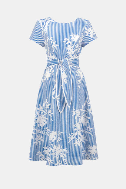 JOSEPH RIBKOFF DRESS STYLE 262191 COLOUR VANILLA/BLUE