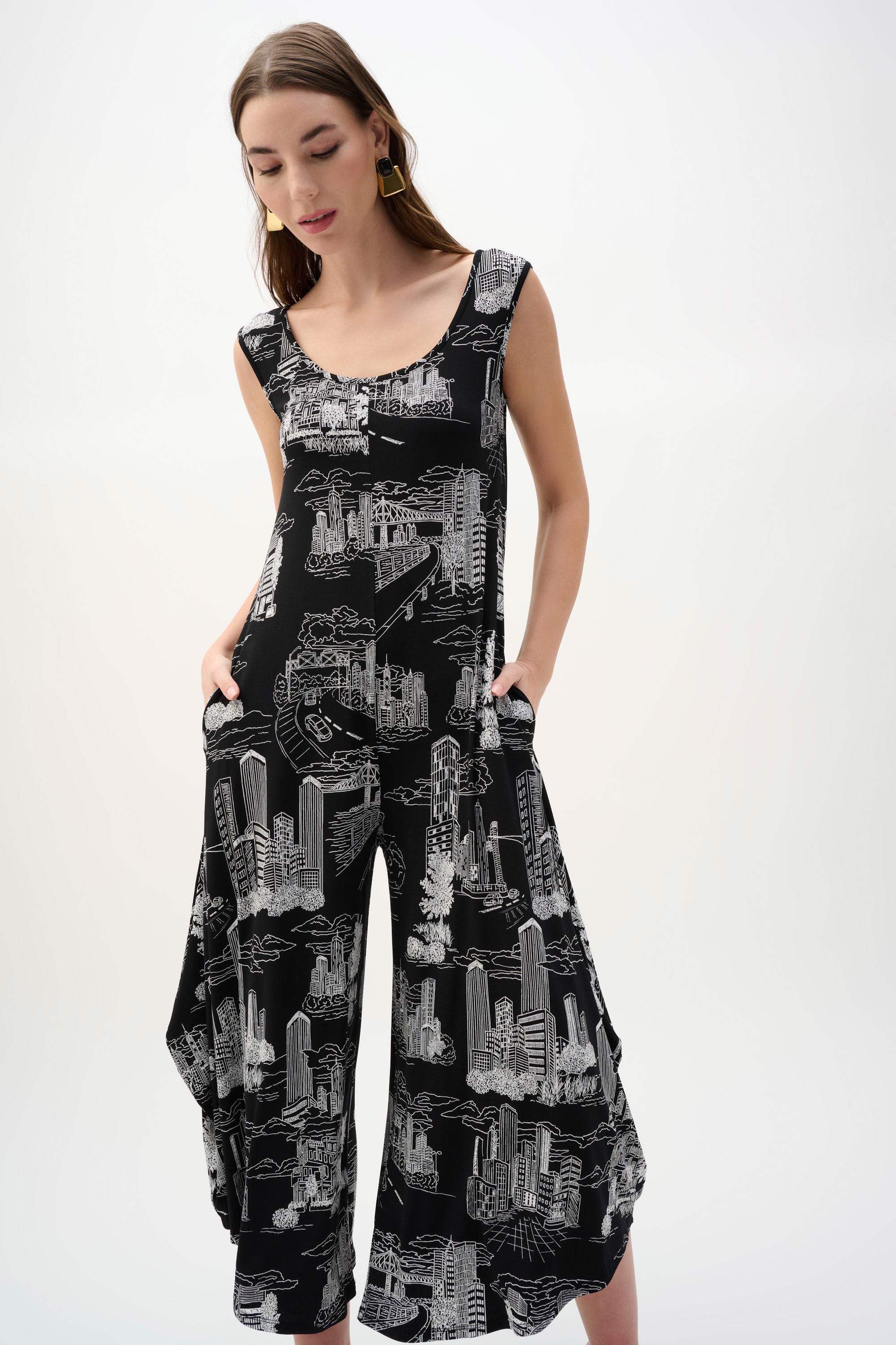 JOSEPH RIBKOFF JUMPSUIT STYLE 262243 COLOUR BLACK/VANILLA