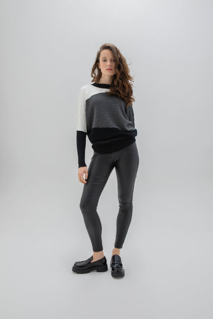 MARBLE SWEATER STYLE 7567 COLOUR 105 (CHARCOAL/BLACK/IVORY)