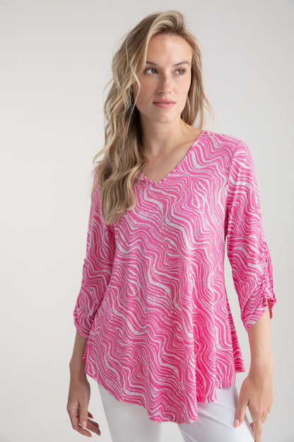 MARBLE PRINTED TUNIC STYLE 7939 COLOUR PINK  194