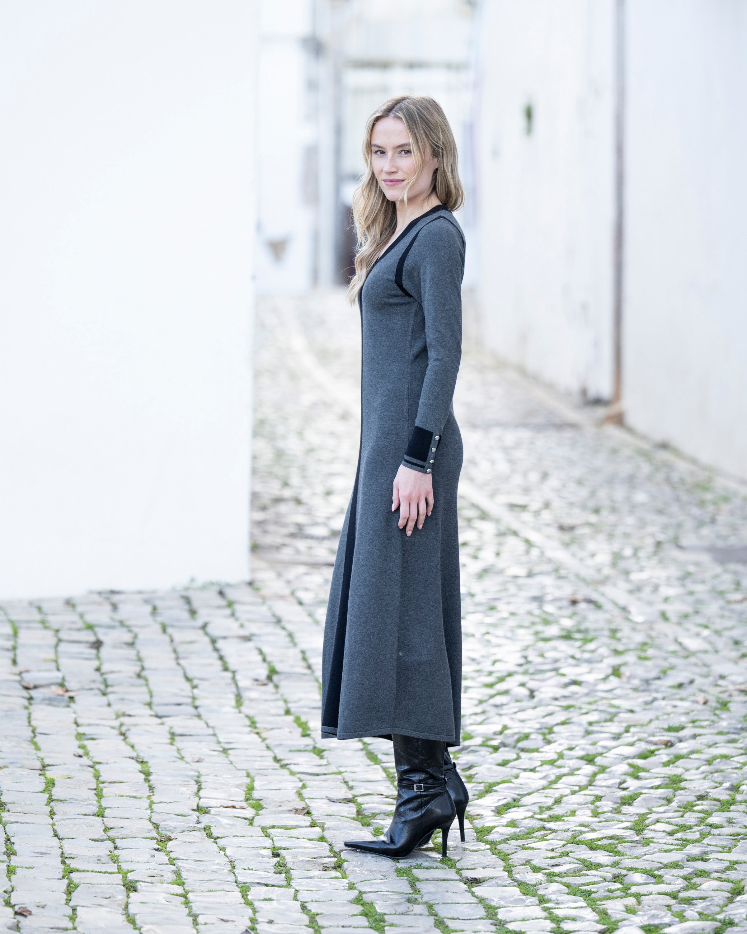 MARBLE DRESS STYLE 8019 COLOUR CHARCOAL
