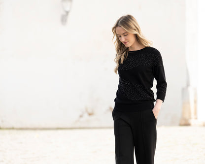 MARBLE SPARKLE SWEATER STYLE 8052 COLOUR BLACK