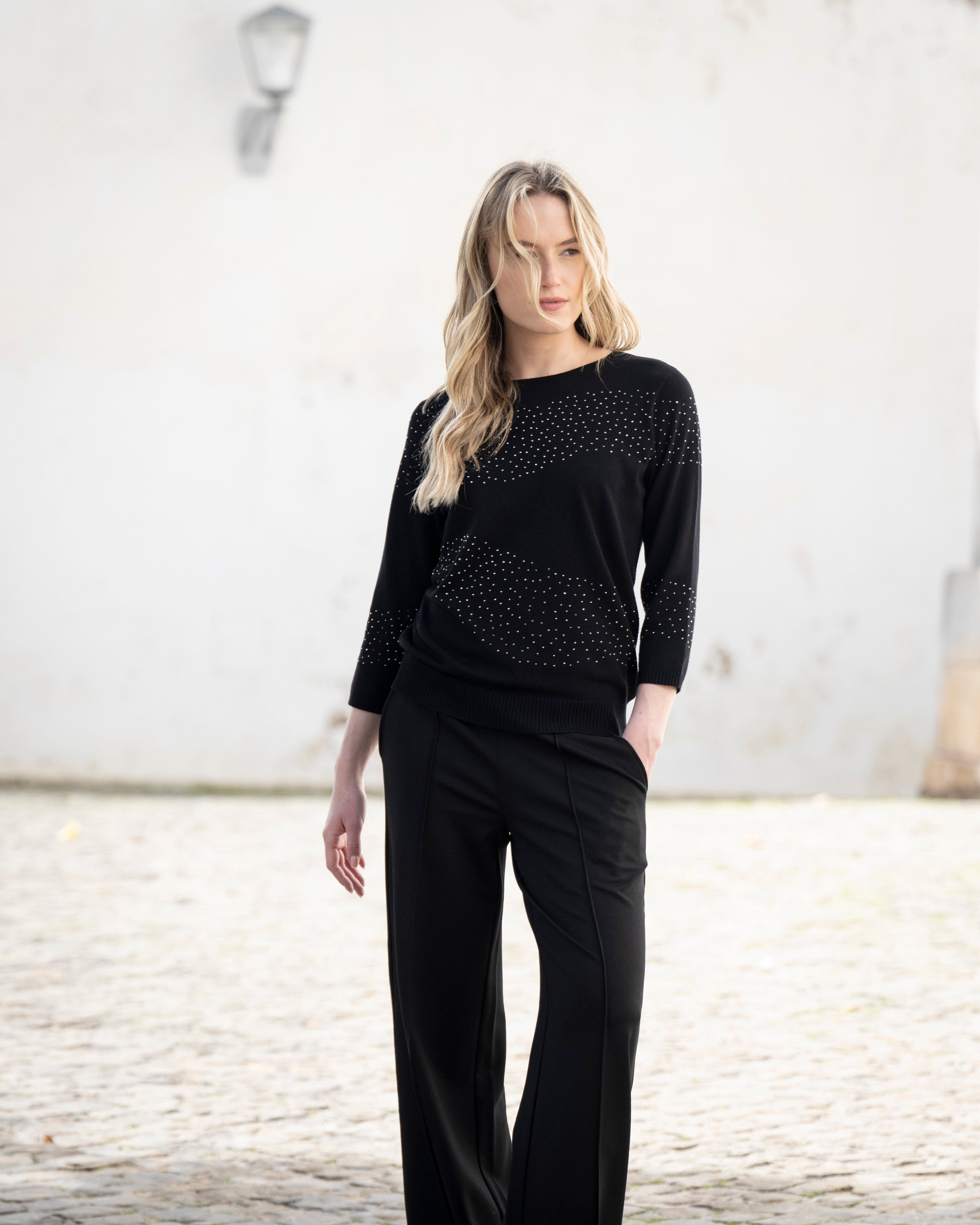 MARBLE SPARKLE SWEATER STYLE 8052 COLOUR BLACK