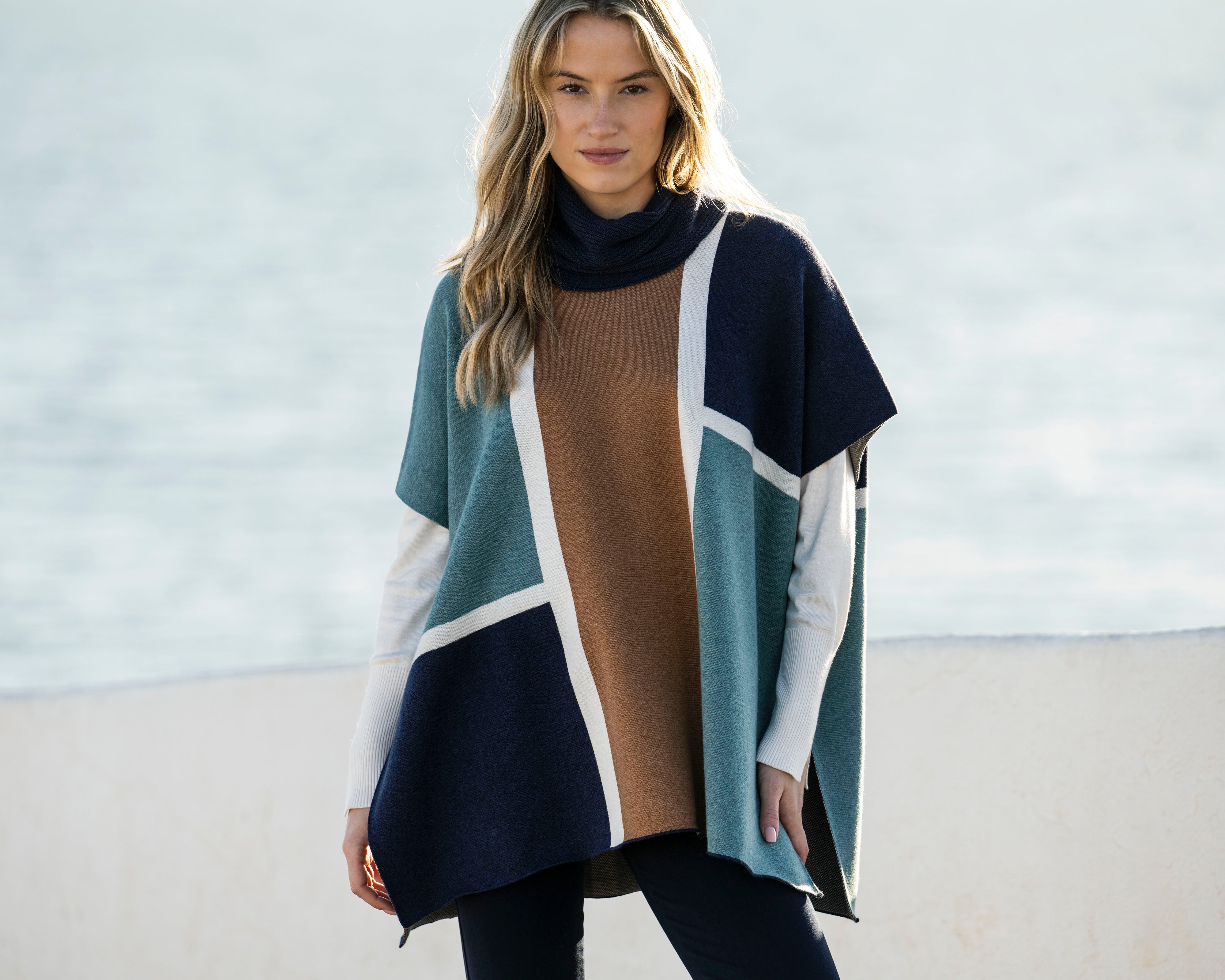 MARBLE CAPE STYLE 8112 COLOUR SEAFOAM/TOBACCO/NAVY