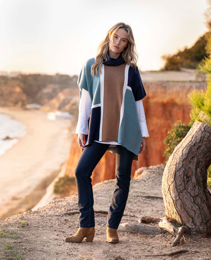 MARBLE CAPE STYLE 8112 COLOUR SEAFOAM/TOBACCO/NAVY