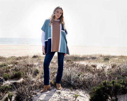 MARBLE CAPE STYLE 8112 COLOUR SEAFOAM/TOBACCO/NAVY