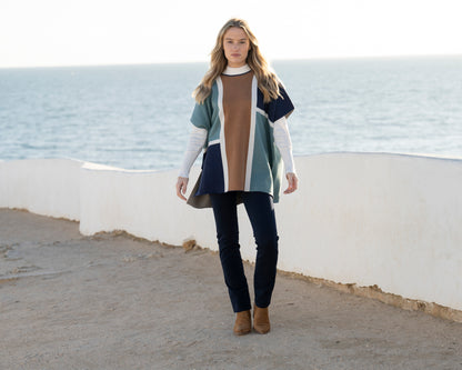 MARBLE CAPE STYLE 8112 COLOUR SEAFOAM/TOBACCO/NAVY