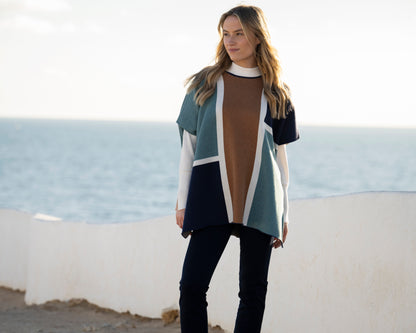 MARBLE CAPE STYLE 8112 COLOUR SEAFOAM/TOBACCO/NAVY