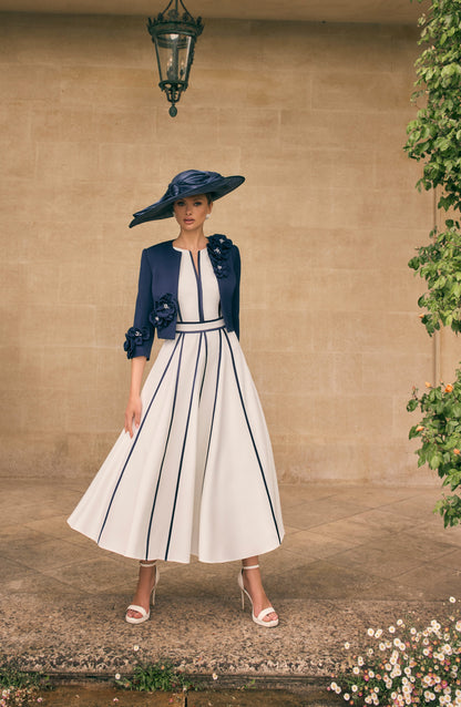 VENI INFANTINO DRESS AND JACKET STYLE 992711 COLOUR NAVY/IVORY