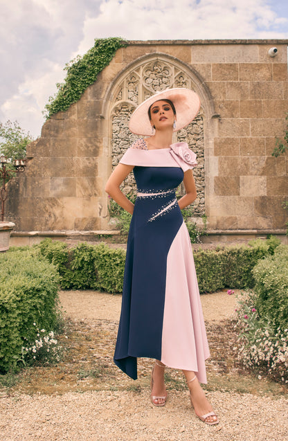 VENI INFANTINO DRESS STYLE 992783S COLOUR NAVY/BLUSH