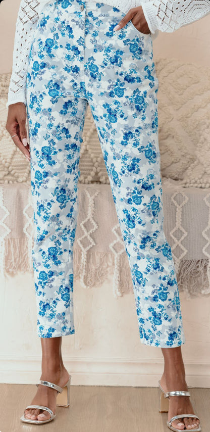 ALISON SHERI  PANTS STYLE A43106 COLOUR BLUE MULTI