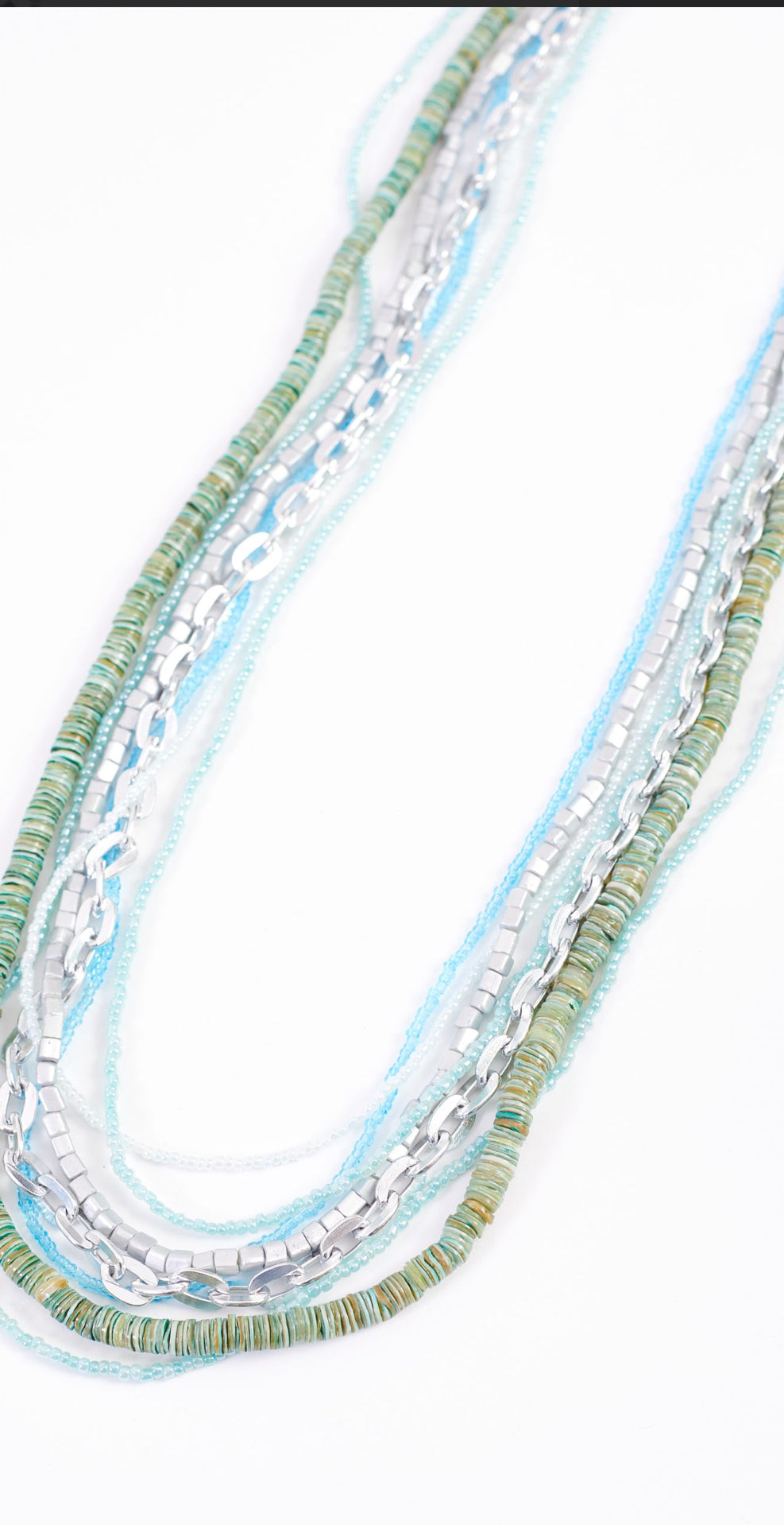 NAYA AQUA MULTI BEADED STRING NECKLACE | STYLE NAS24349