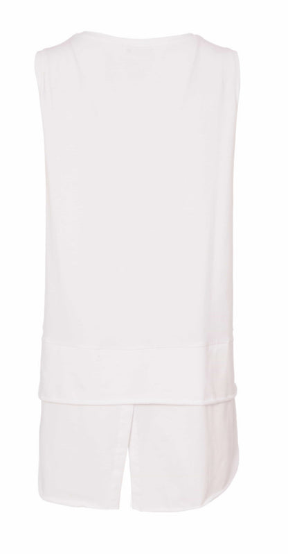 NAYA CAMI TOP WITH SHAPED HEM STYLE NAS25115 COLOUR WHITE