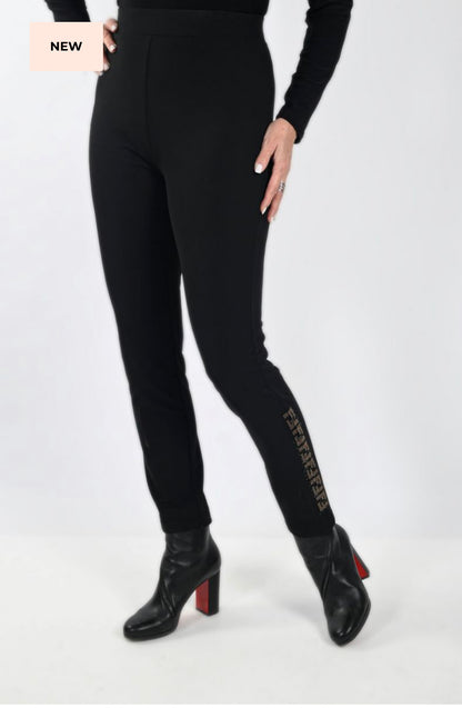 FRANK LYMAN PULL ON KNIT LEGGING STYLE 233833U COLOUR BLACK/SILVER