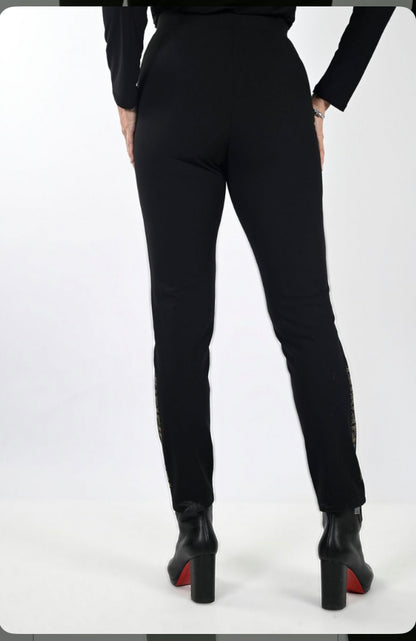 FRANK LYMAN PULL ON KNIT LEGGING STYLE 233833U COLOUR BLACK/SILVER