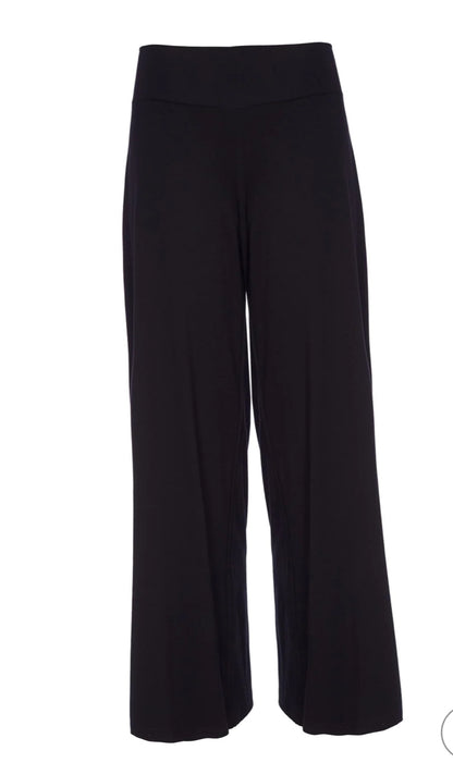 NAYA COLOUR BLACK WIDE LEG CROP TROUSER | STYLE NAS24153