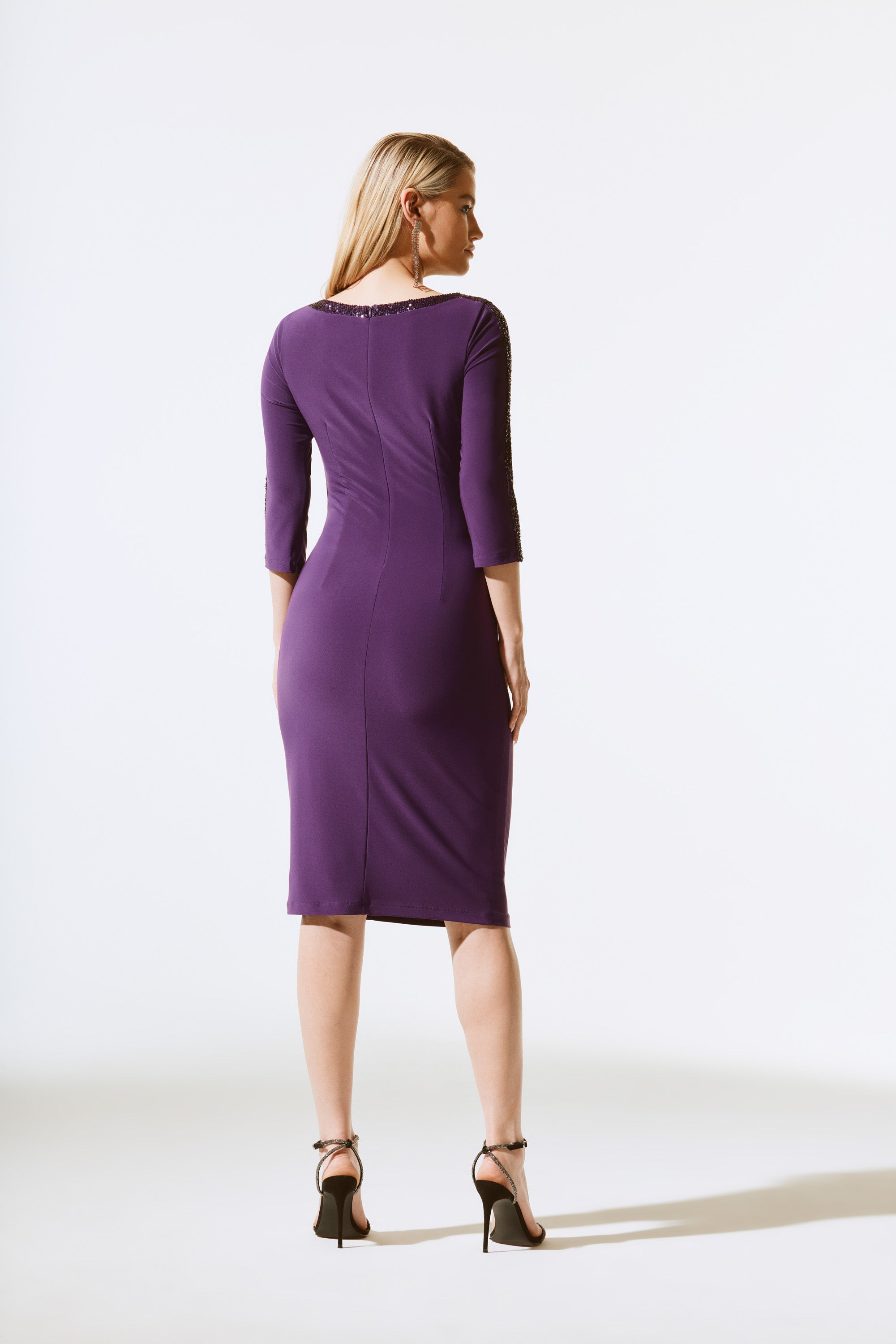 JOSEPH RIBKOFF DRESS STYLE 243702 COLOUR BLACKCURRANT