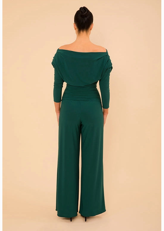 ATOM LABEL CARBON JUMPSUIT WITH SLEEVE COLOUR FOREST GREEN