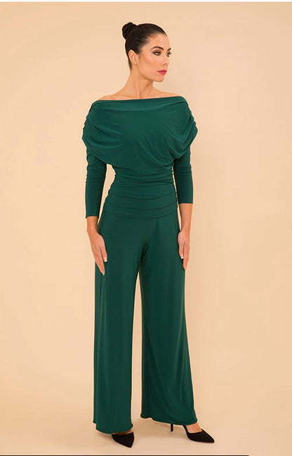 ATOM LABEL CARBON JUMPSUIT WITH SLEEVE COLOUR FOREST GREEN