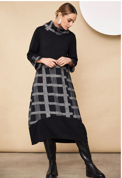 NAYA DRESS STYLE NAW24214 COLOUR BLACK/GREY