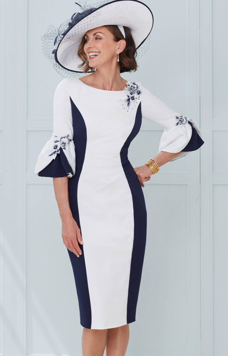 JOHN CHARLES DRESS STYLE 66306 COLOUR IVORY/NAVY