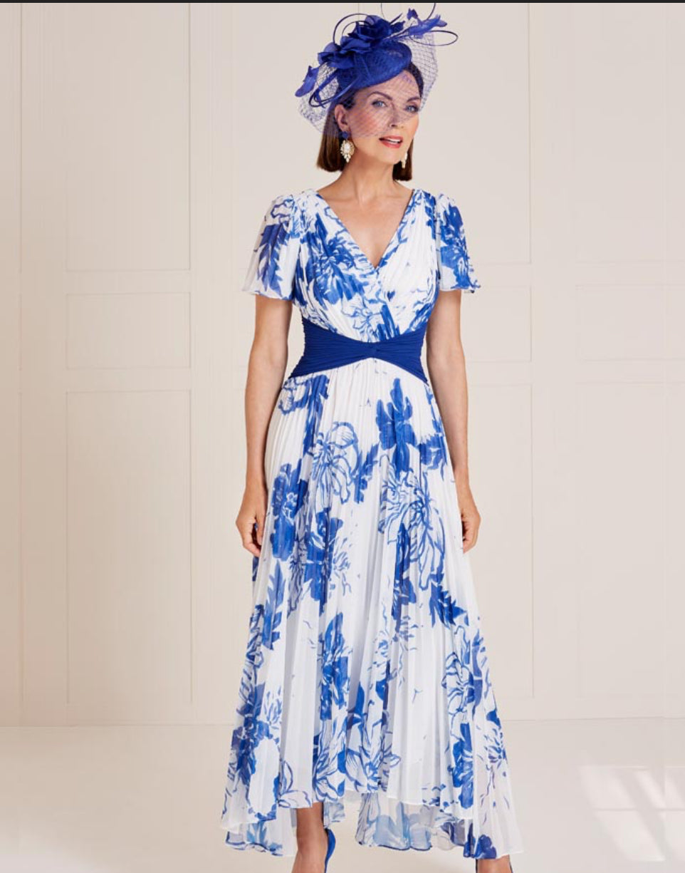 JOHN CHARLES DRESS STYLE 66518B COLOUR COBALT/IVORY