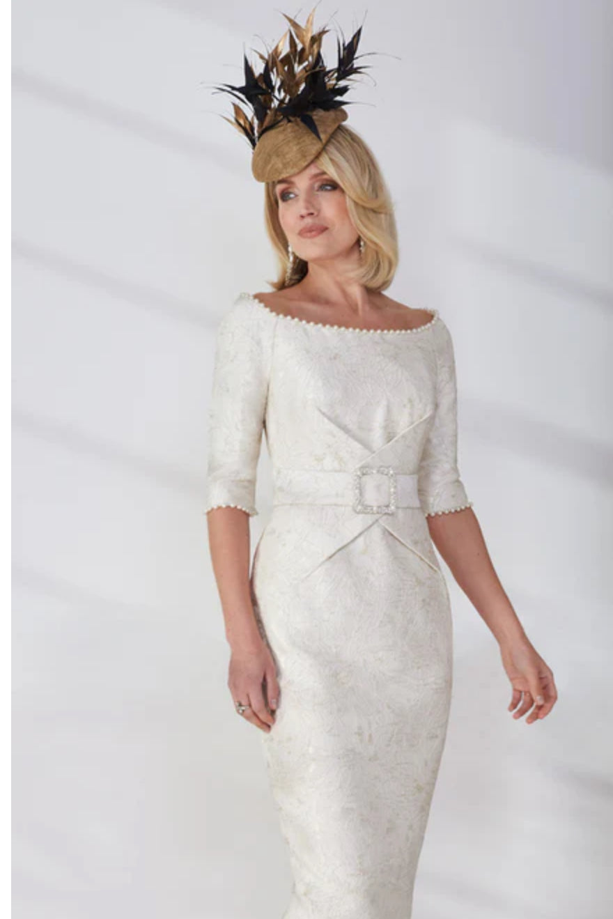 JOHN CHARLES DRESS STYLE 28007 COLOUR VANILLA