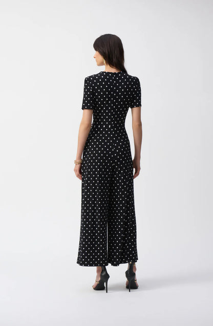 JOSEPH RIBKOFF POLKA DOT JUMPSUIT STYLE 251008 COLOUR BLACK/VANILLA