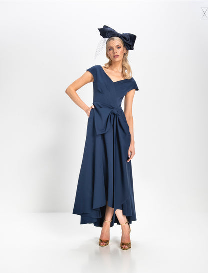 KEVAN JON SAFIA BOW FLARE AND MATCHING CAPE COLOUR NAVY