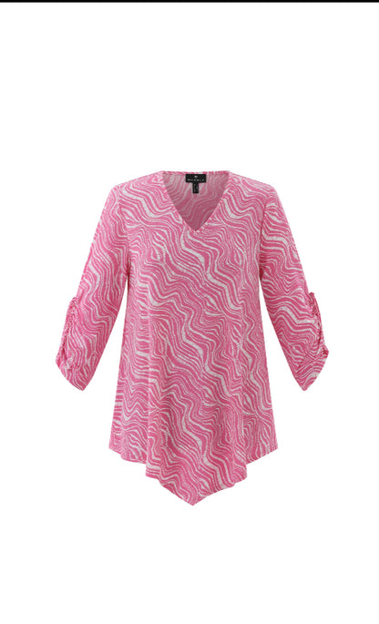 MARBLE PRINTED TUNIC STYLE 7939 COLOUR PINK  194